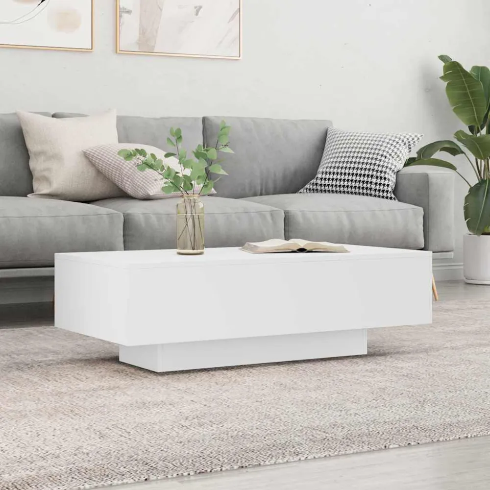 Resistente às Intempéries Mesa de centro 100x49,5x31 cm derivados de madeira branco