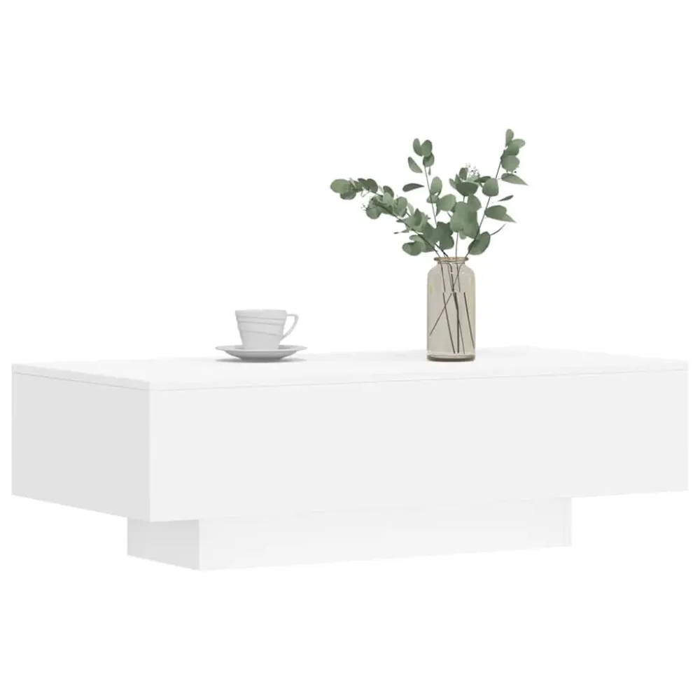 Resistente às Intempéries Mesa de centro 100x49,5x31 cm derivados de madeira branco