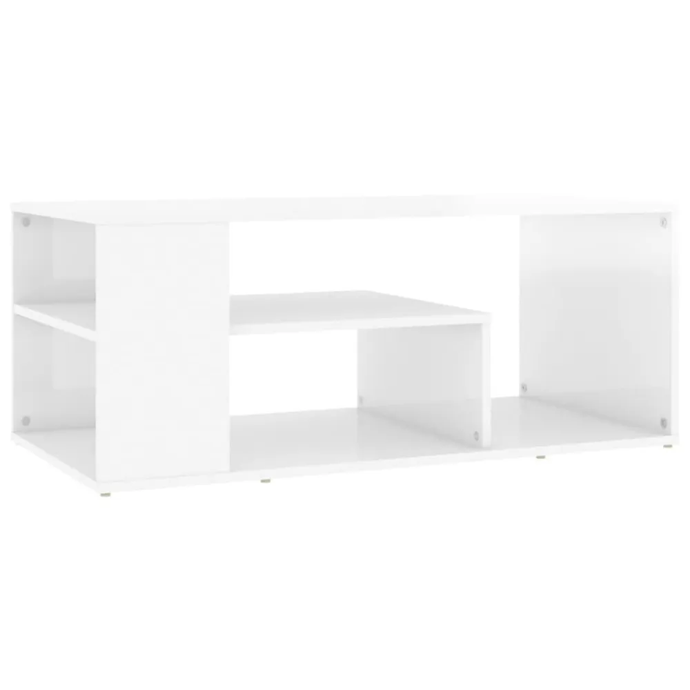 Resistente às Intempéries Mesa de centro 100x50x40 cm derivados madeira branco cintilante