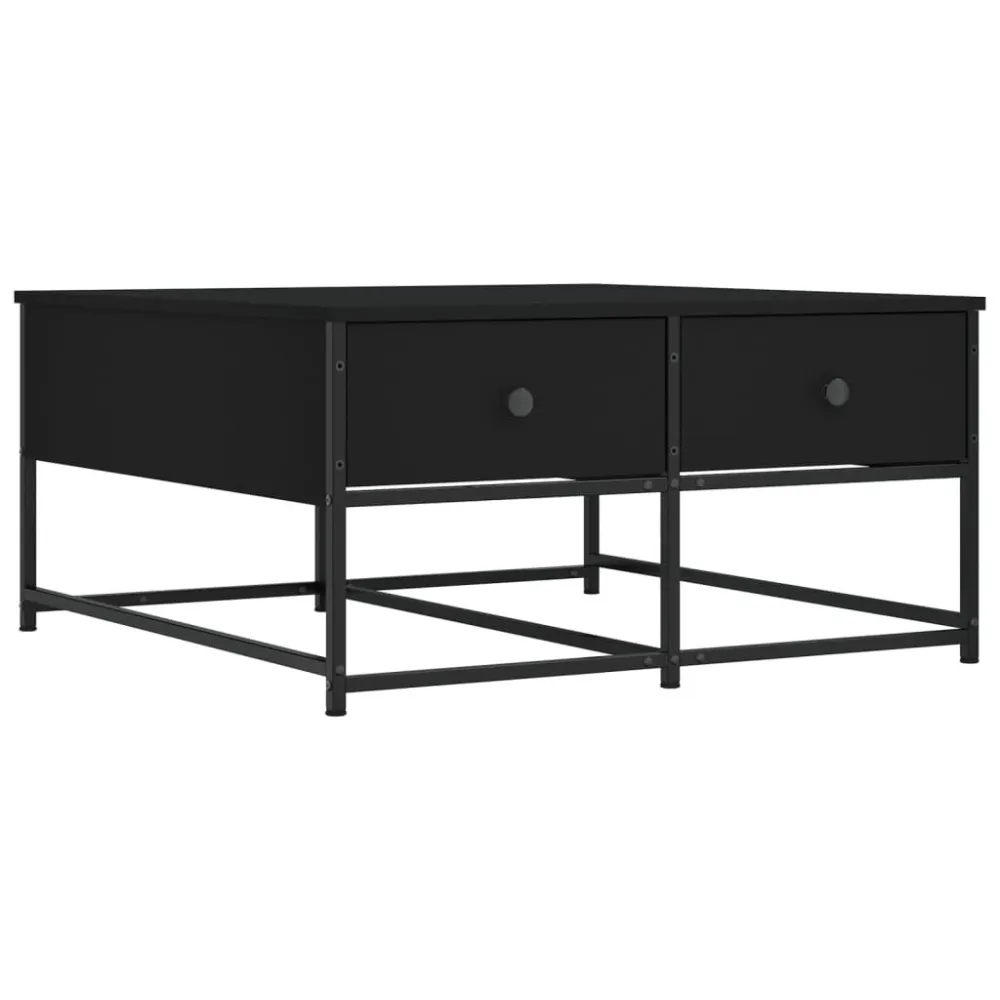 Resistente às Intempéries Mesa de centro 80x80x40 cm derivados de madeira preto