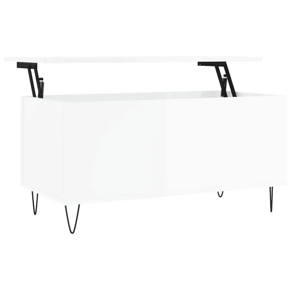 Resistente às Intempéries Mesa centro 90x44,5x45 cm derivados de madeira branco radiante
