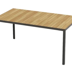 Mesa de Centro para Mesa de jantar de jardim em acácia e alumínio antracite - C160 cm - MILIES