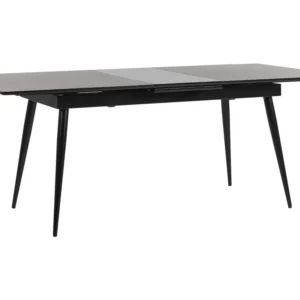 Mesa de jantar extensível preta 160/200 x 90 cm MALDON com 4 Cadeiras