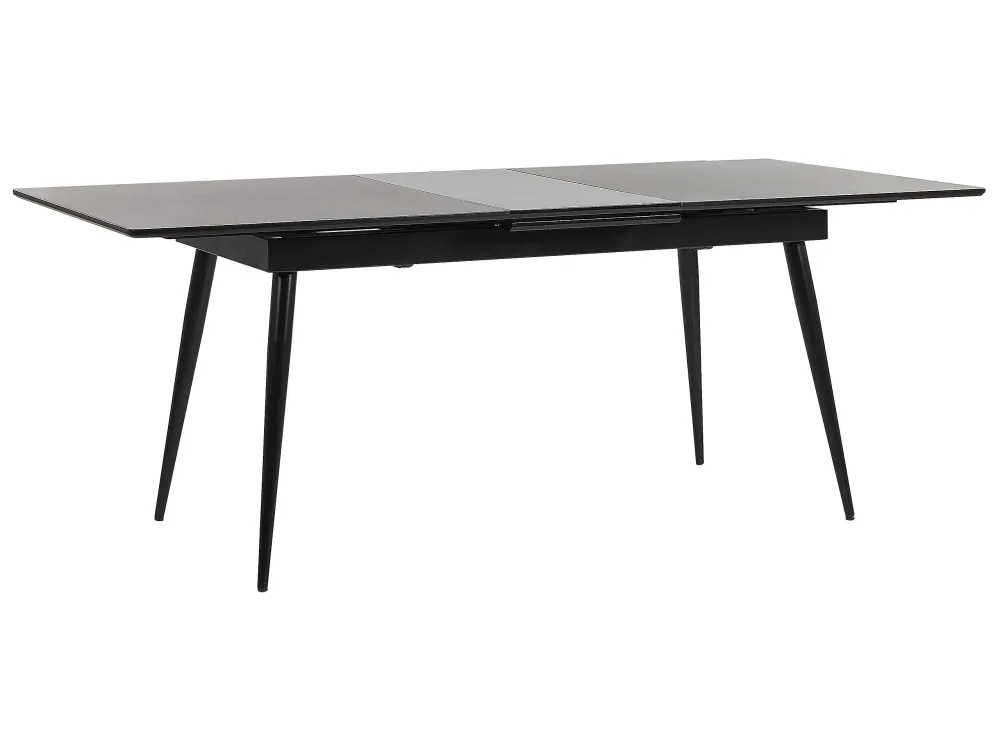 Mesa de jantar extensível preta 160/200 x 90 cm MALDON com 4 Cadeiras