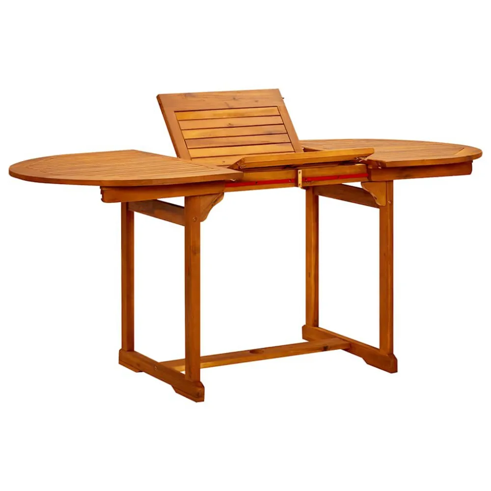Mesa de jantar para jardim (120-170)x80x75 cm acácia maciç com 4 Cadeiras