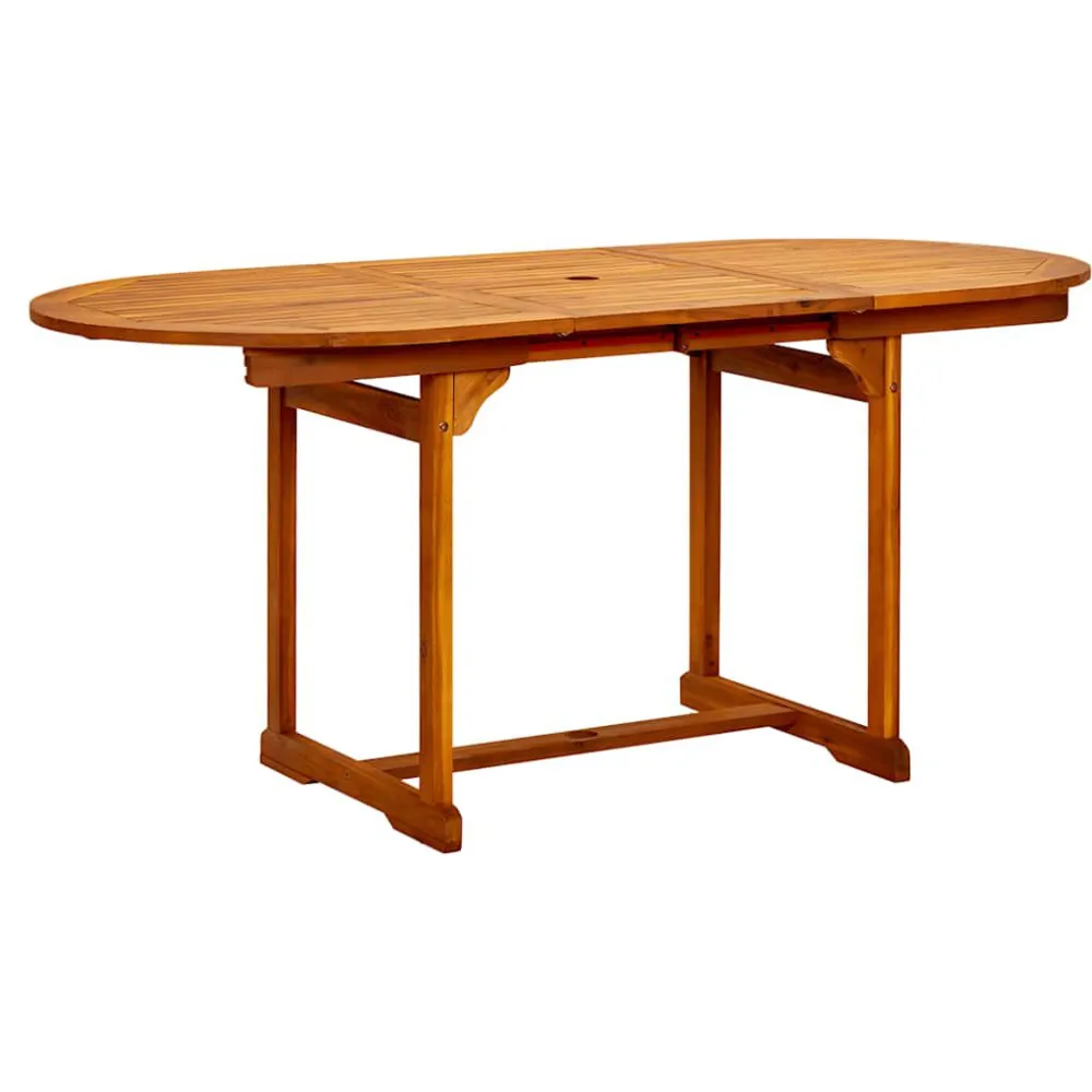 Mesa de jantar para jardim (120-170)x80x75 cm acácia maciç com 4 Cadeiras