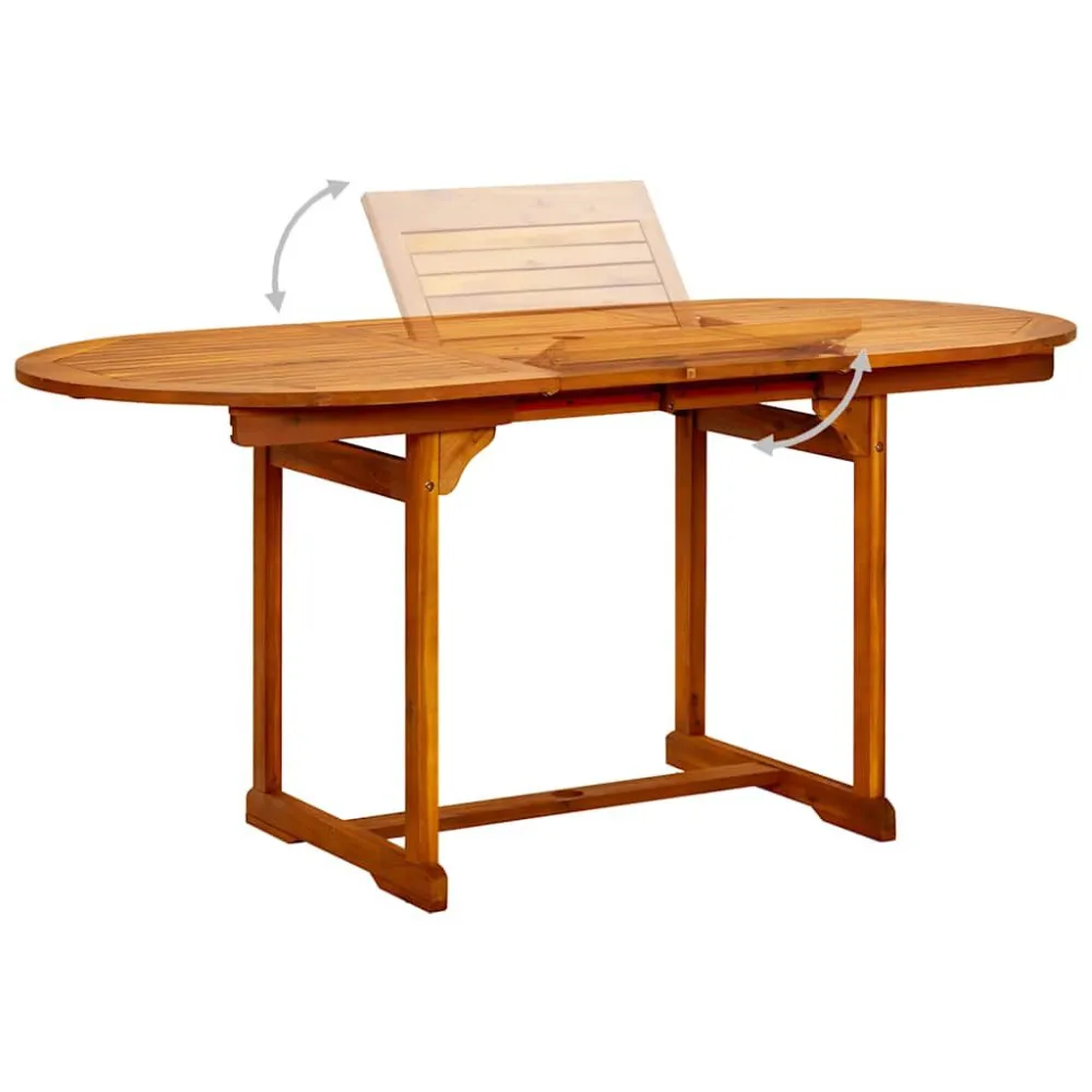 Mesa de jantar para jardim (120-170)x80x75 cm acácia maciç com 4 Cadeiras