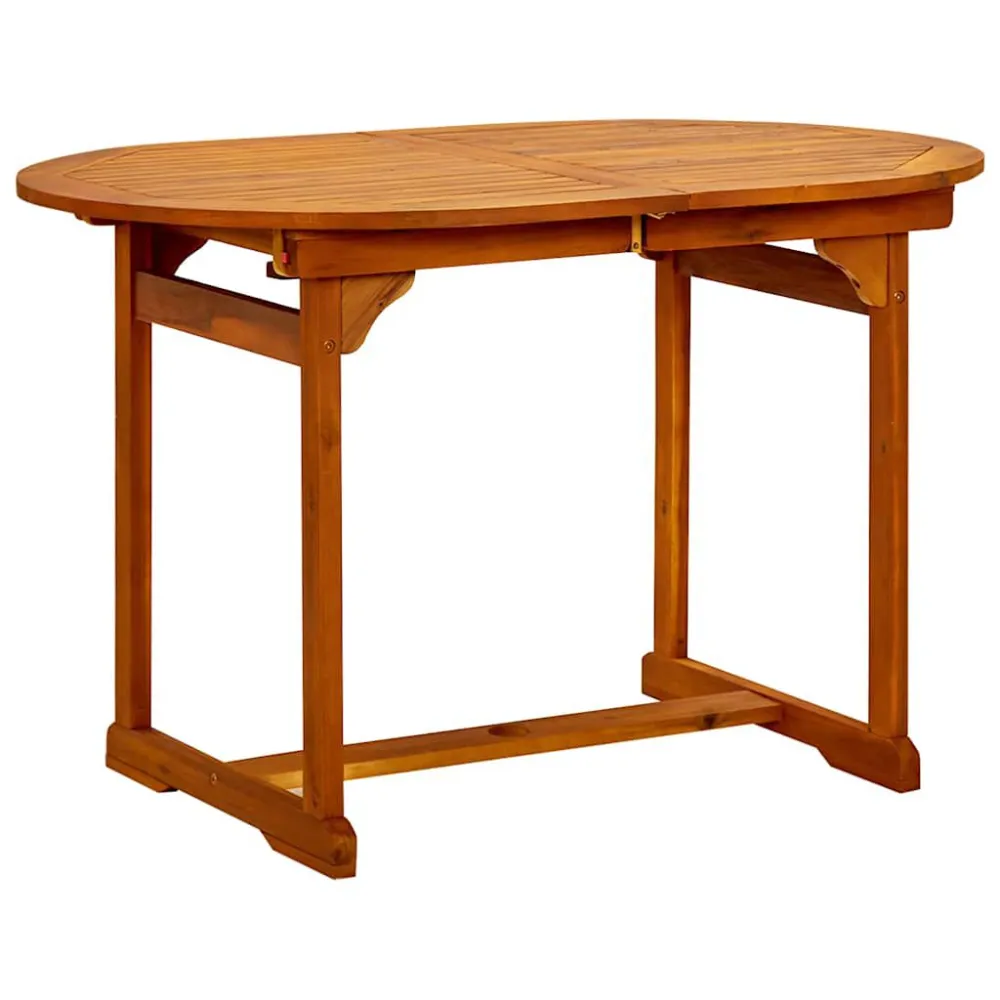 Mesa de jantar para jardim (120-170)x80x75 cm acácia maciç com 4 Cadeiras