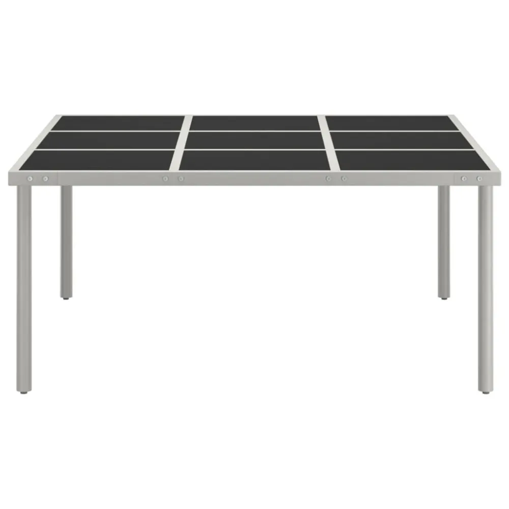 Mesa de jantar para jardim 170x170x74,5 cm vidro e ço em Madeira de Eucalipto