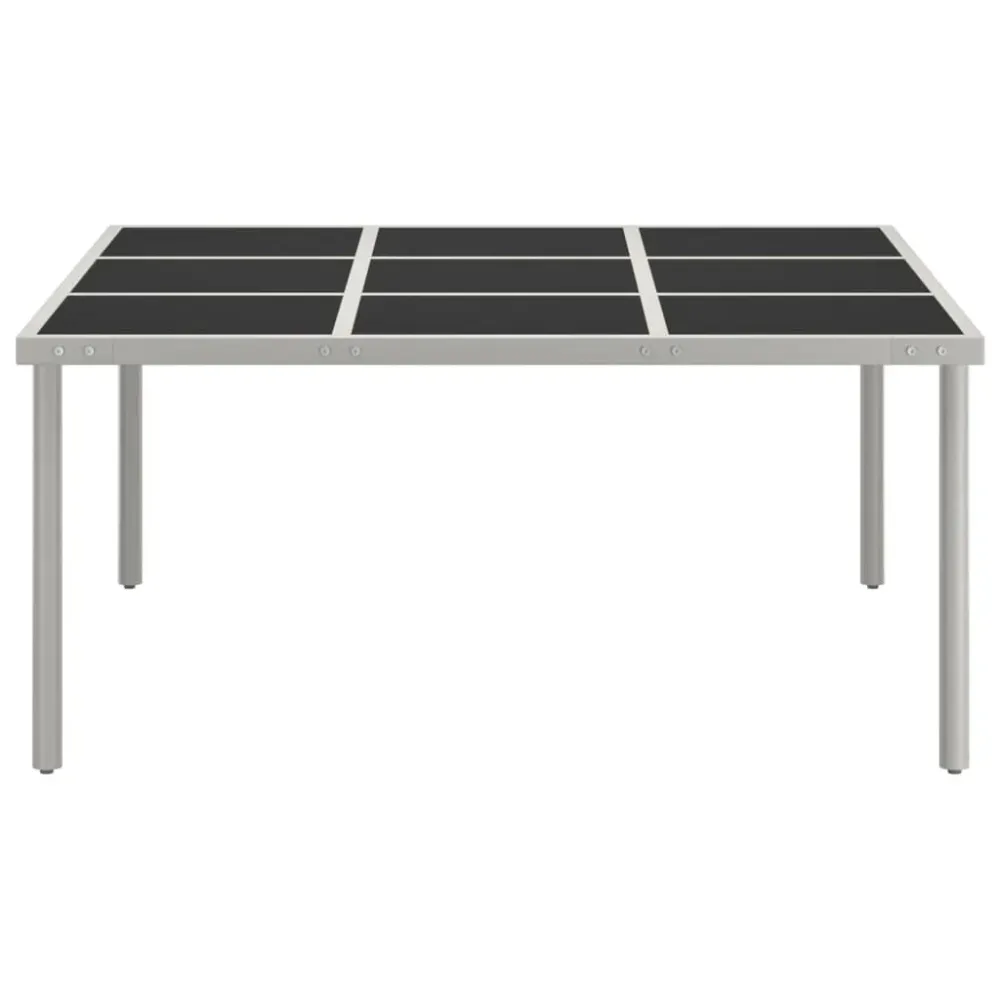 Mesa de jantar para jardim 170x170x74,5 cm vidro e ço em Madeira de Eucalipto