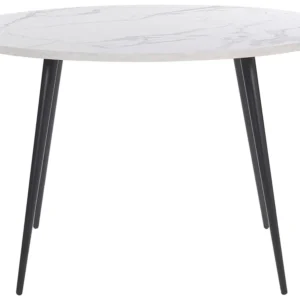Mesa de jantar redonda de efeito mármore ⌀ 120 cm ODEON em Alumínio e Vidro