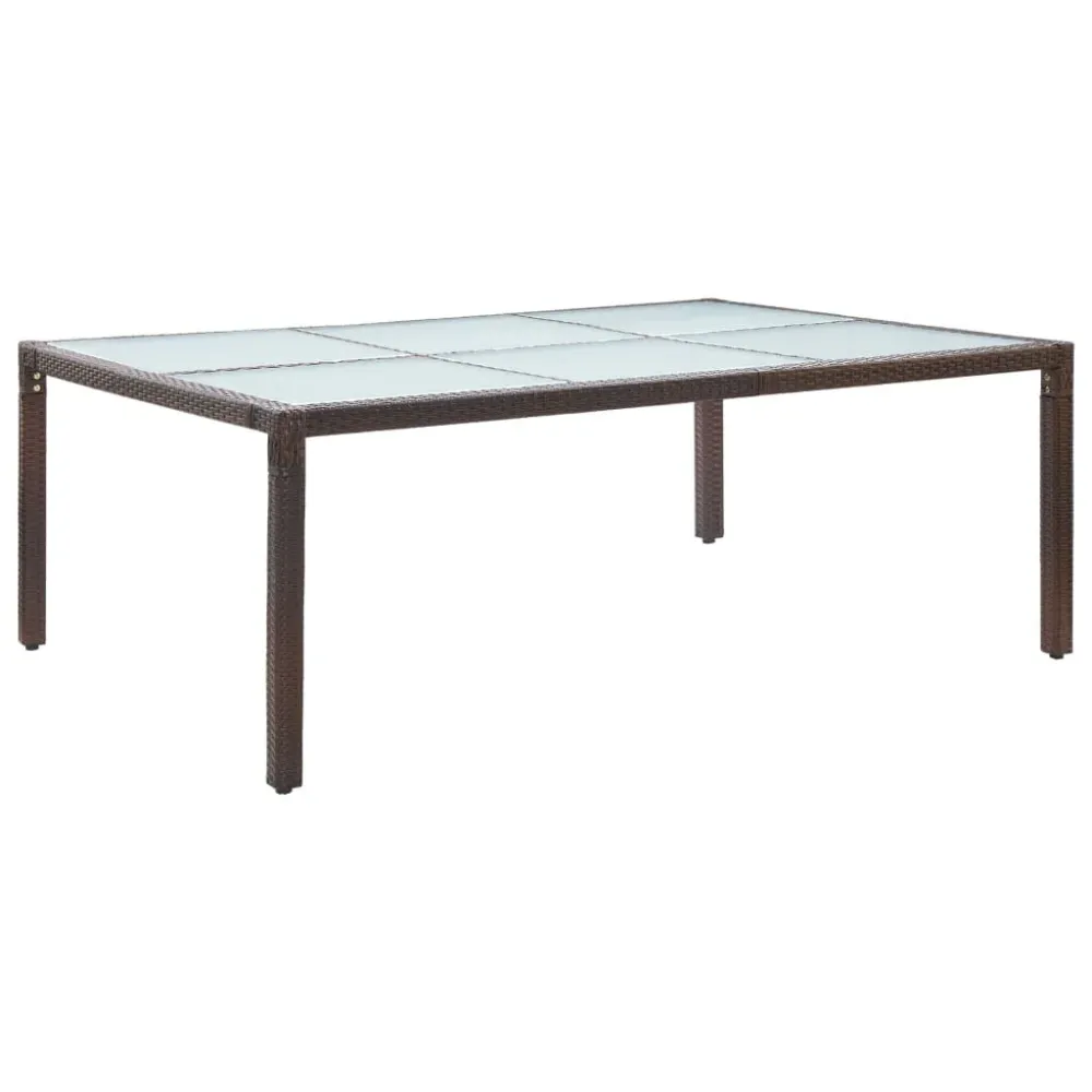 Mesa de Jardim Mesa de jantar para exterior 200x150x74 cm vime PE castanho