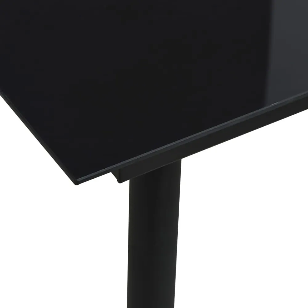 Mesa de Jardim Robusta Mesa de jantar para jardim 80x80x74 cm ço e vidro preto