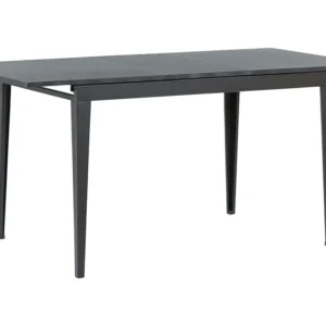 Premium para Exterior Mesa de jantar extensível preta 120/160 x 80 cm NORLEY