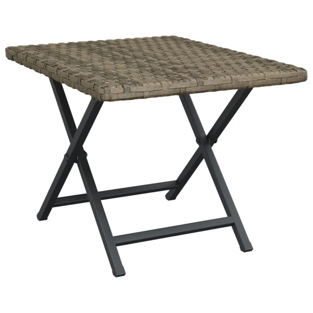 Mesa dobrável 45x35x32 cm vime PE cinzento Fácil de Limpar
