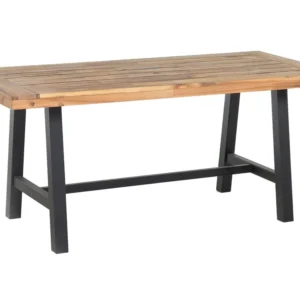 Mesa de Ferro Fundido Mesa de madeira de acácia castanha e preta 170 x 80 cm SCANIA