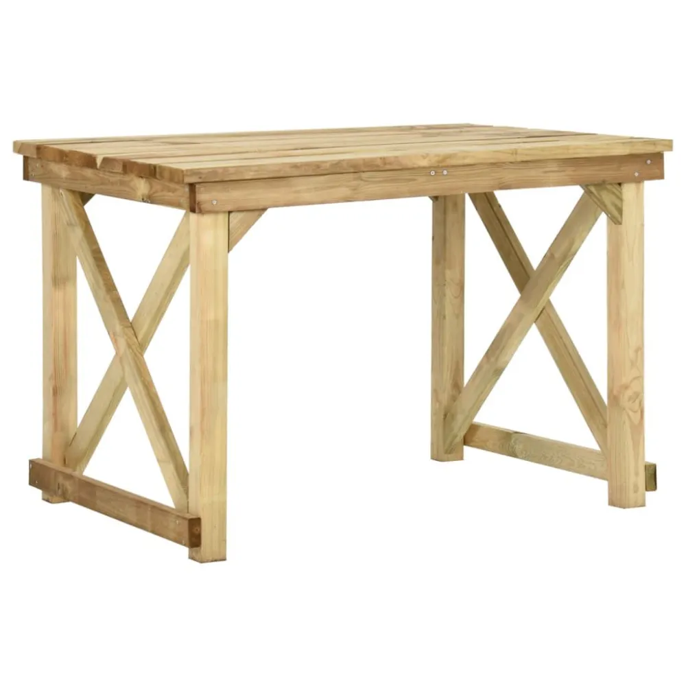 Mesa de jardim 110x79x75 cm madeira de pinho impregnada | Montagem Rápida