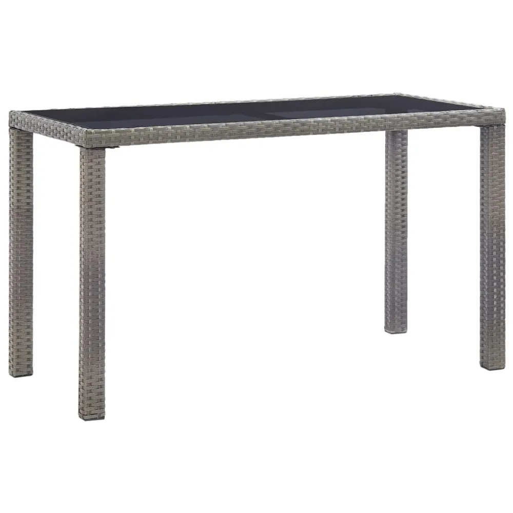 Mesa de jardim 123x60x74 cm vime PE antracite Fácil de Limpar