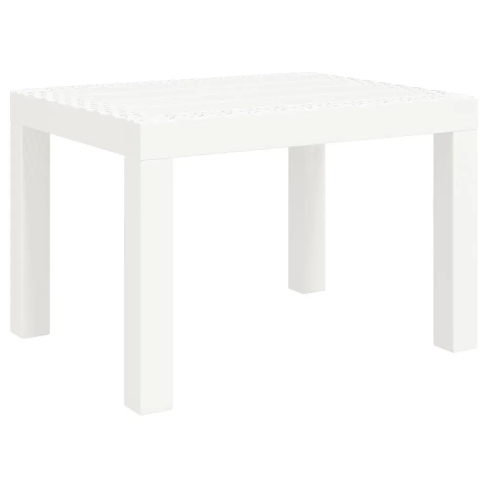 Mesa de jardim 59x47x40 cm PP branco em Madeira de Eucalipto