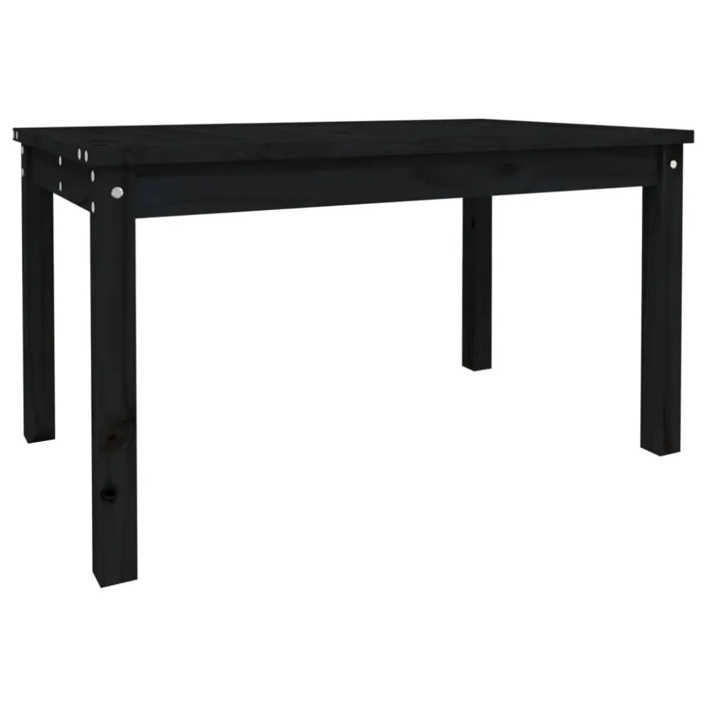 Mesa de jardim 82,5x50,5x45 cm madeira de pinho maciç preto com Ajuste de Altura