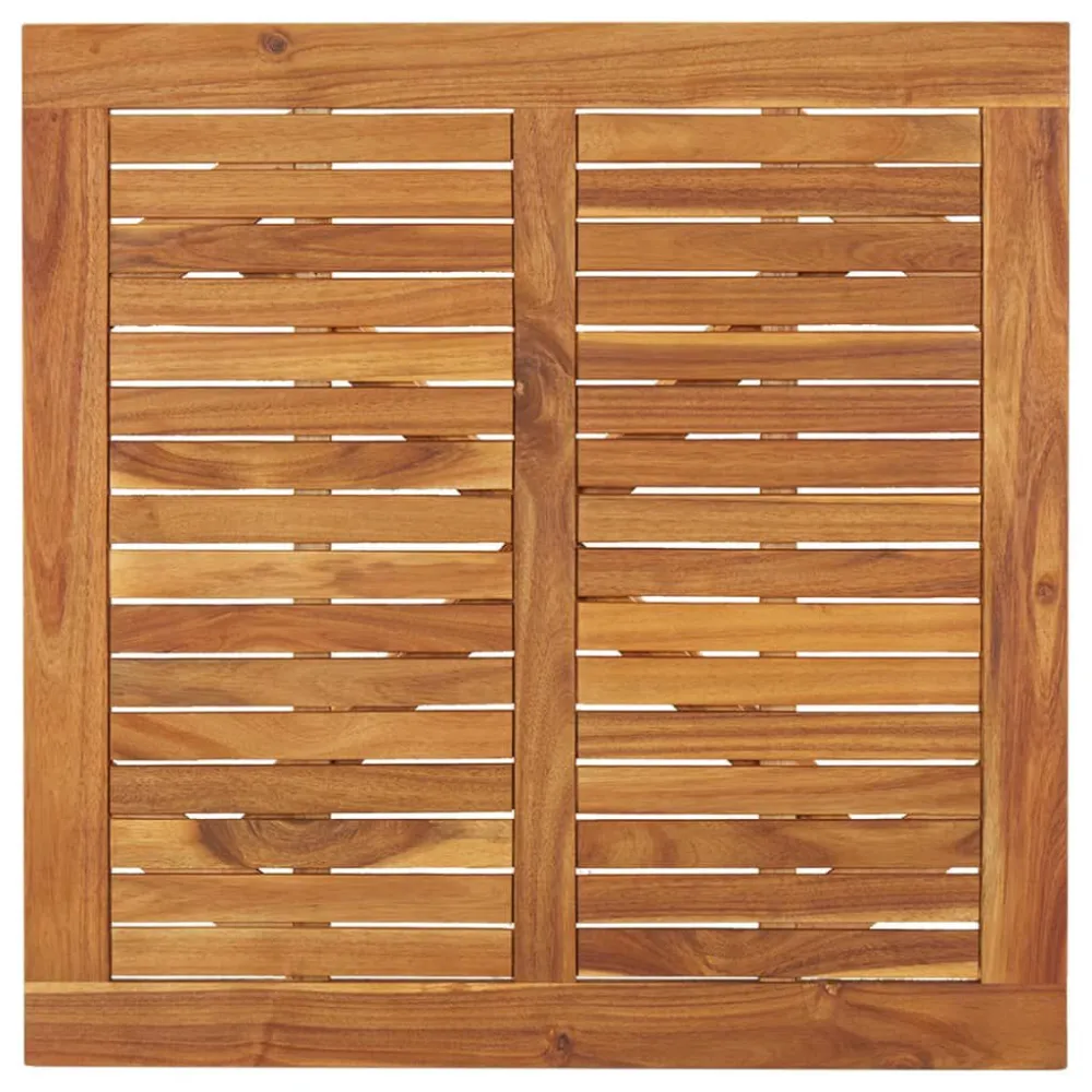 Mesa de jardim 85x85x75 cm madeira de acácia maciç com Vidro Temperado