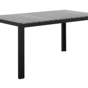 Mesa de jardim em alumínio cinzento e madeira sintética 150 x 90 cm COMO para Ambientes Externos