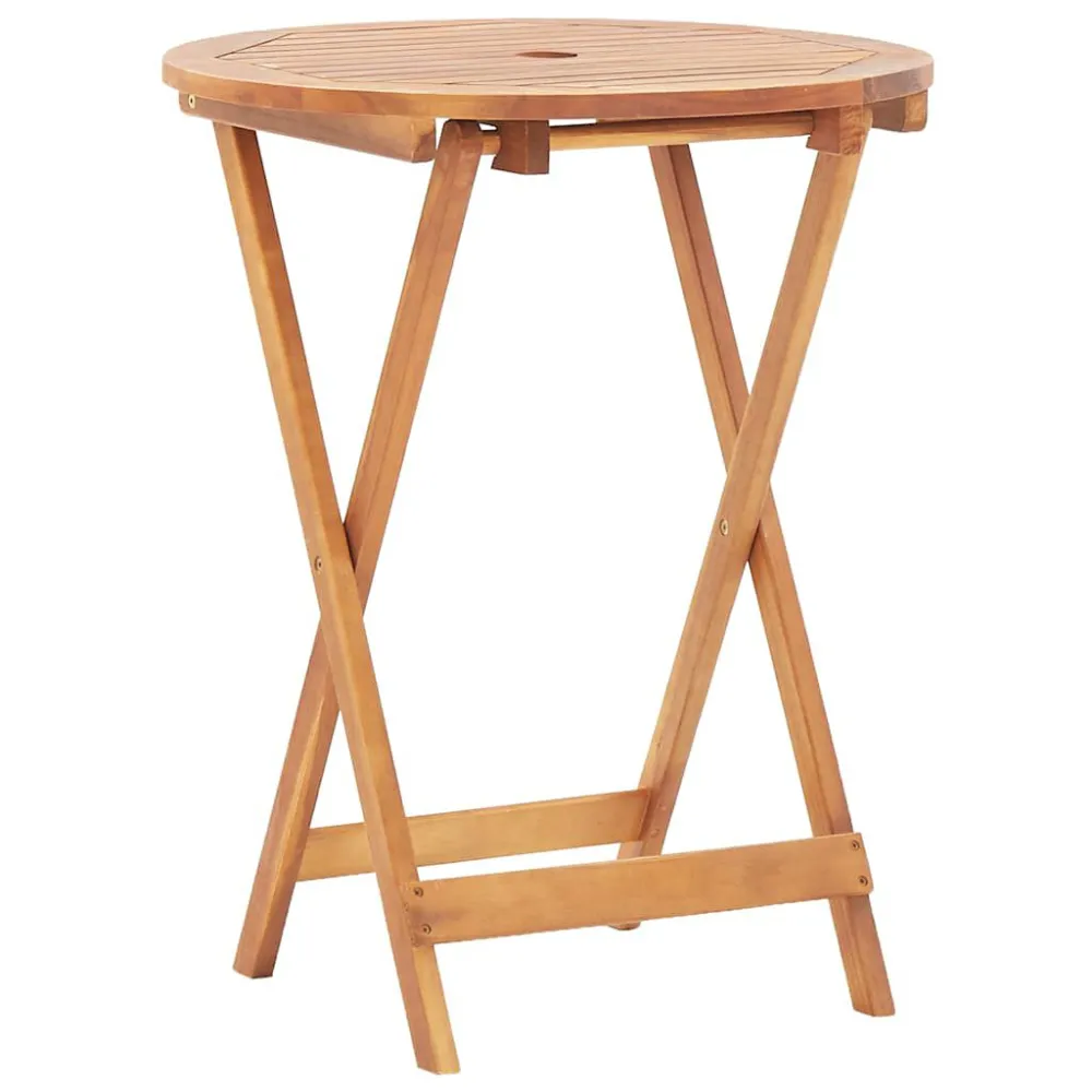 Mesa de jardim dobrável 60x75 cm madeira de acácia maciç | Montagem Rápida