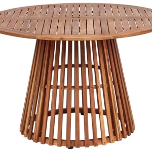 Mesa de jardim em madeira de acácia clara ⌀ 120 cm AGELLO em Madeira de Eucalipto