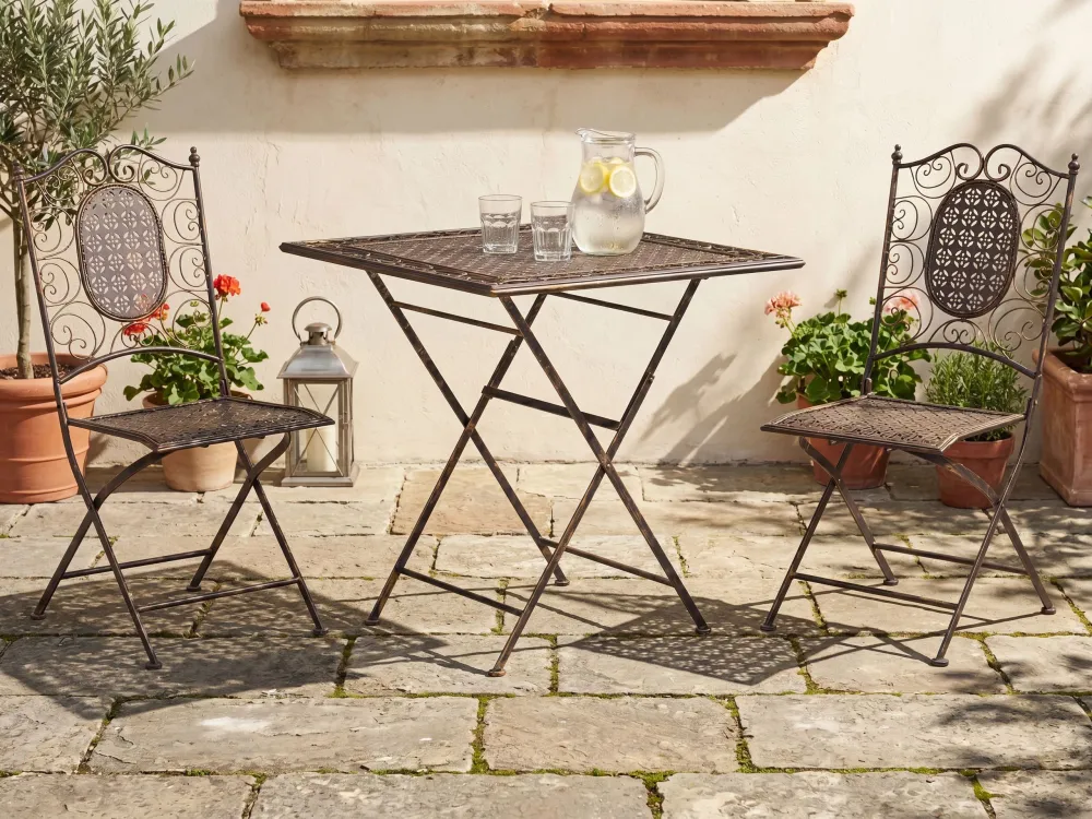 Mesa de jardim em metálico preto BORMIO