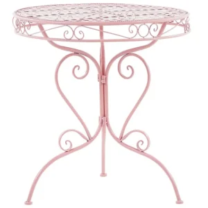 Mesa de jardim em metálico rosa 70 cm ALBINIA
