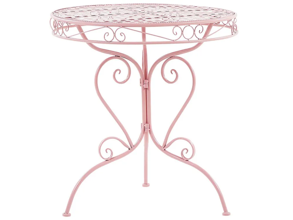 Mesa de jardim em metálico rosa 70 cm ALBINIA