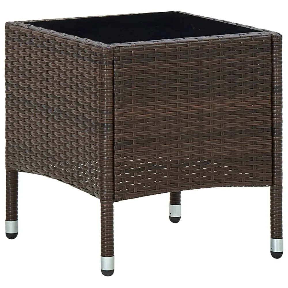 Mesa de Pátio Mesa de jardim 40x40x45 vime PE castanho