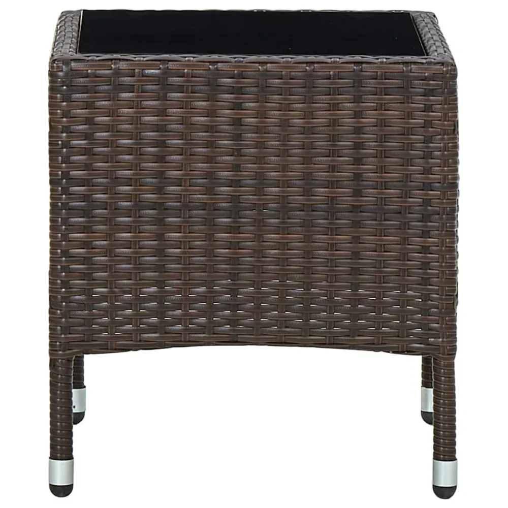 Mesa de Pátio Mesa de jardim 40x40x45 vime PE castanho