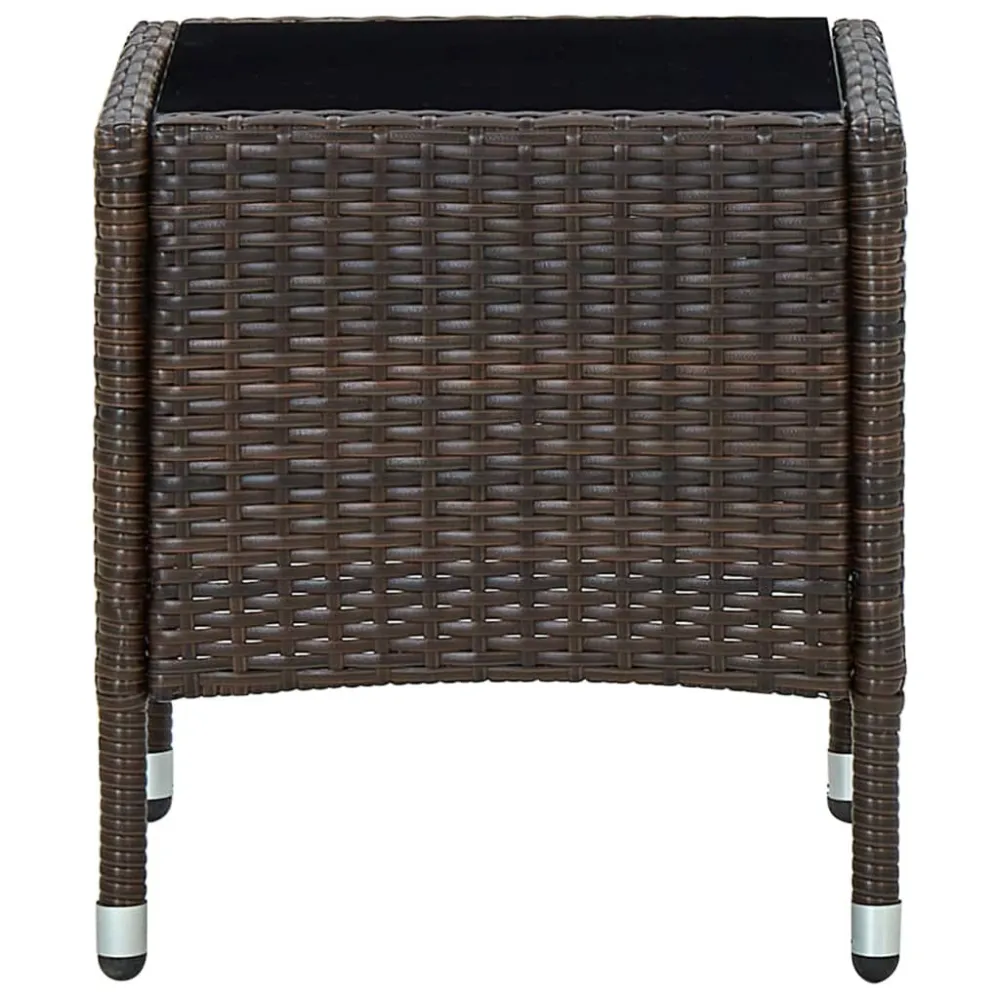 Mesa de Pátio Mesa de jardim 40x40x45 vime PE castanho