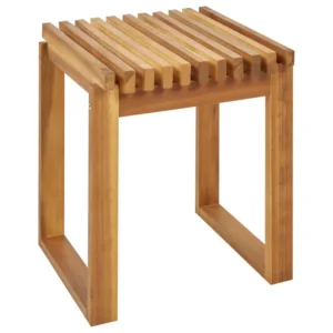 Mesa de varanda em madeira de acácia clara 40 x 40 cm BELLANO com Guarda-sol Central