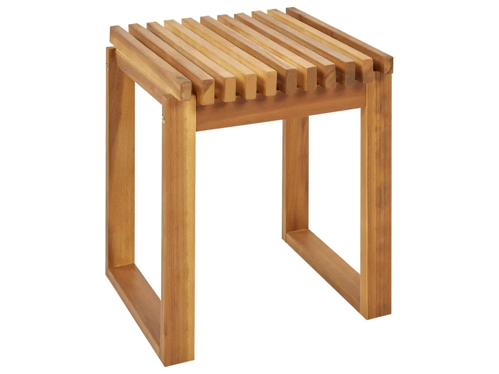 Mesa de varanda em madeira de acácia clara 40 x 40 cm BELLANO com Guarda-sol Central