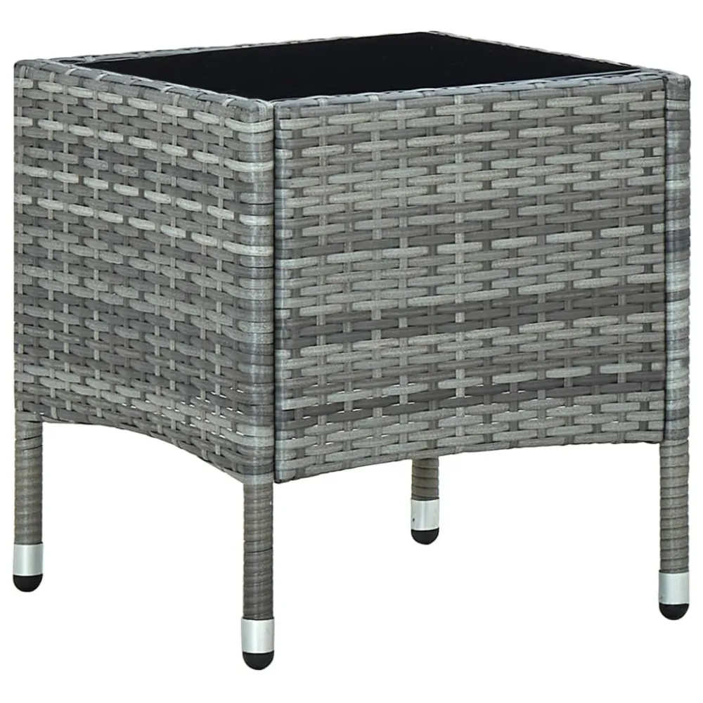 Premium para Exterior Mesa de jardim 40x40x45 vime PE cinzento