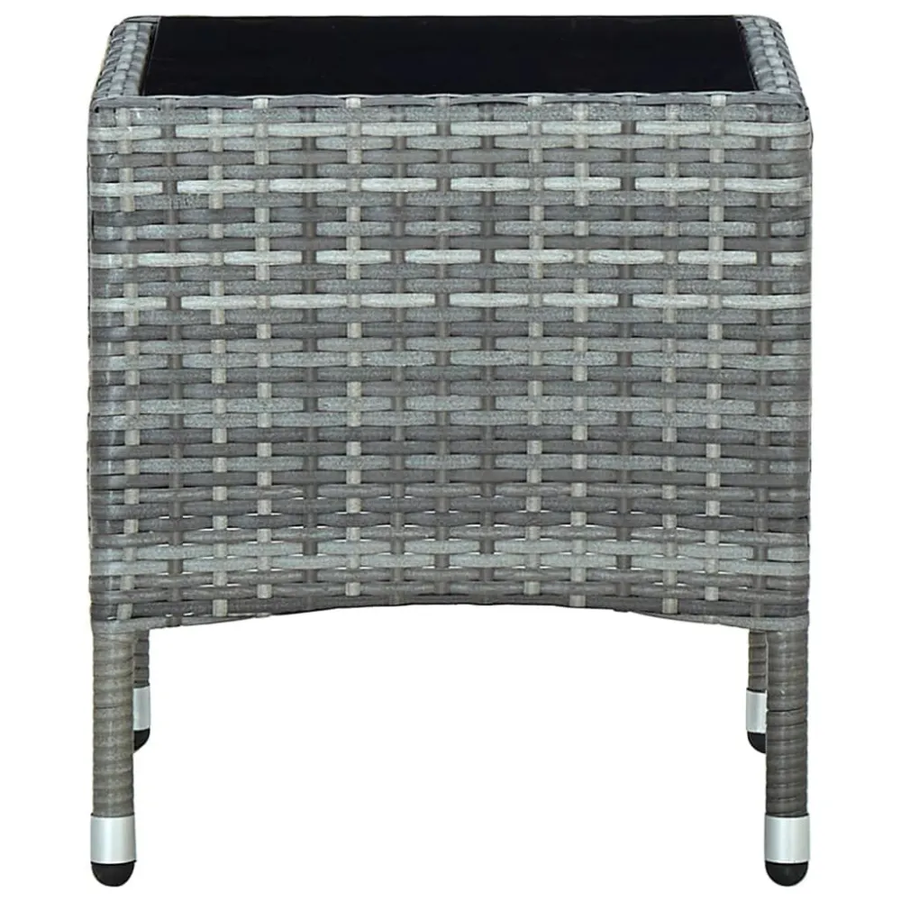 Premium para Exterior Mesa de jardim 40x40x45 vime PE cinzento