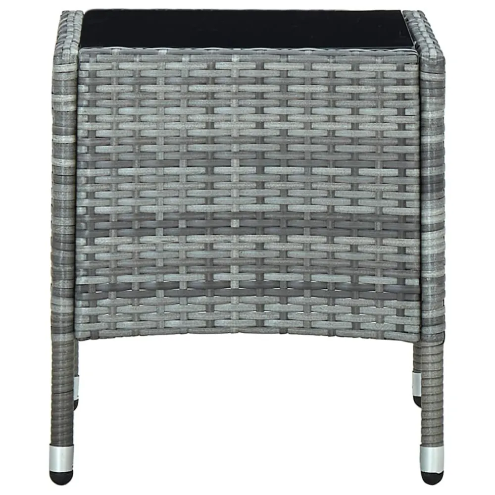 Premium para Exterior Mesa de jardim 40x40x45 vime PE cinzento