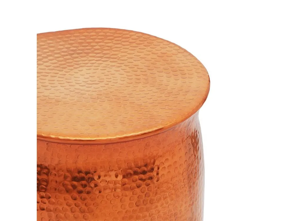 Banco/mesa de apoio em alumínio martelado, cor de latão/cobre