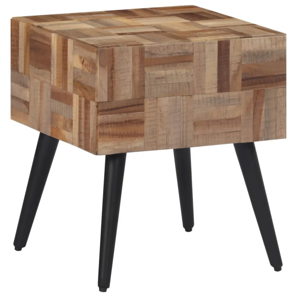 Mesa de apoio 40x40x45 cm madeira de teca recuperada maciç