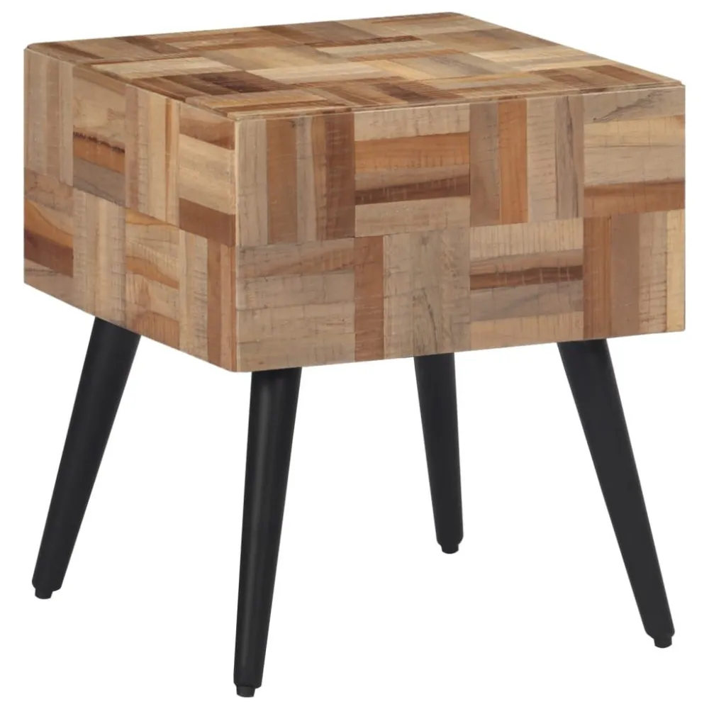 Mesa de apoio 40x40x45 cm madeira de teca recuperada maciç