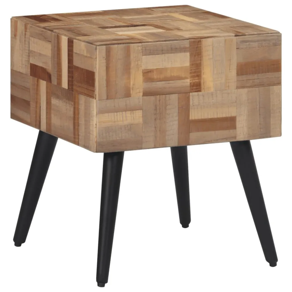 Mesa de apoio 40x40x45 cm madeira de teca recuperada maciç
