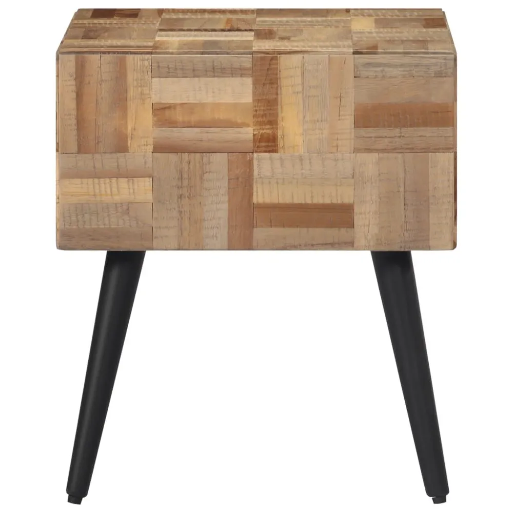 Mesa de apoio 40x40x45 cm madeira de teca recuperada maciç