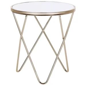 Mesa de apoio branca com dourado MERIDIAN II
