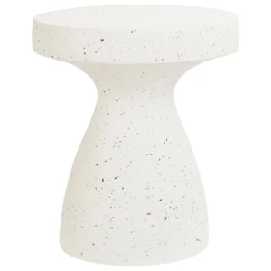 Mesa de apoio branca creme com efeito terrazzo BIVIERE