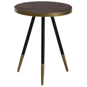 Mesa de apoio castanha com pés pretos e dourados RAMONA