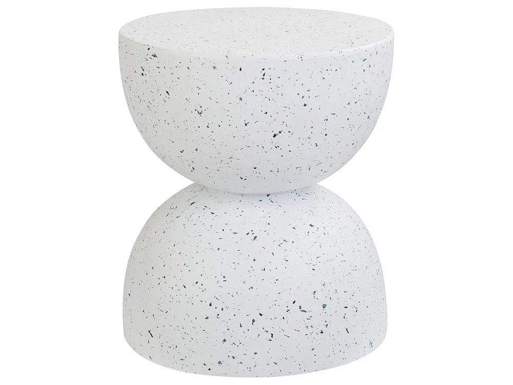 Mesa de apoio com efeito terrazo branco CAORIA