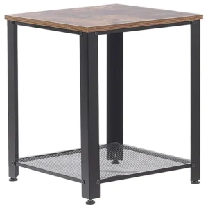 Mesa de apoio efeito madeira escura e preto ASTON