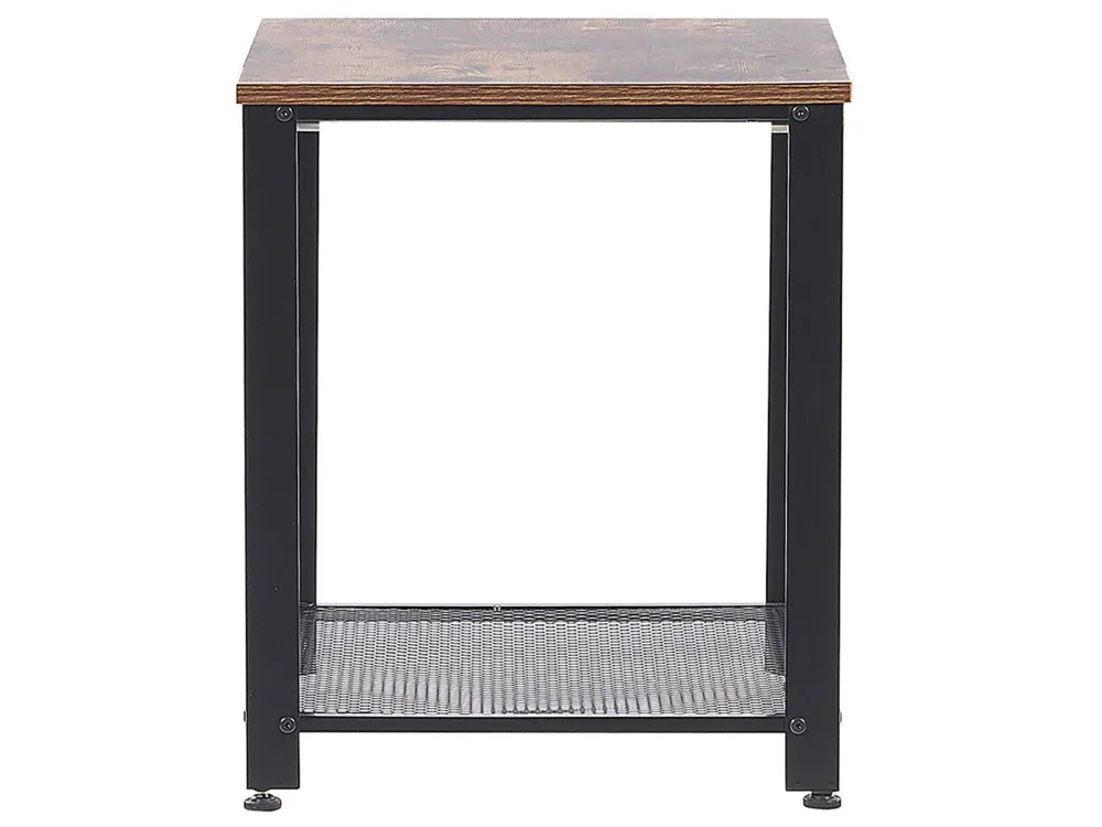Mesa de apoio efeito madeira escura e preto ASTON